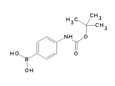 Chemical structure of N-Boc-4-aminophenylboronic acid