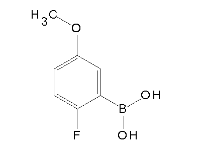 Chemical structure of 2-fluoro-5-methoxyphenylboronic acid