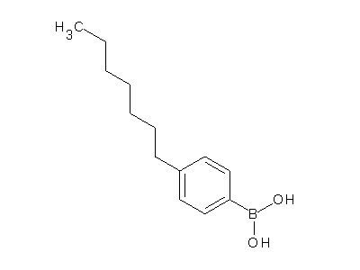 Chemical structure of 4-heptylphenylboronic acid