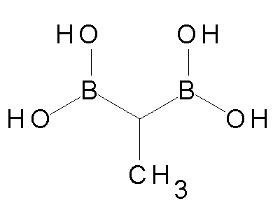 Chemical structure of ethane-1,1-diboronic acid