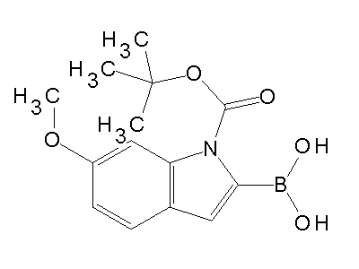 Chemical structure of 1-Boc-6-mehoxyindole-2-boronic acid