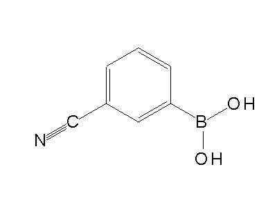 Chemical structure of 3-cyano-phenylboronic acid