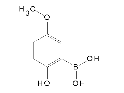 Chemical structure of 2-hydroxy-5-methoxyphenylboronic acid