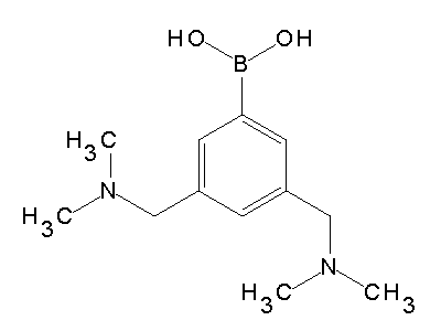 Chemical structure of 3,5-bis(dimethylaminomethyl)phenylboronic acid