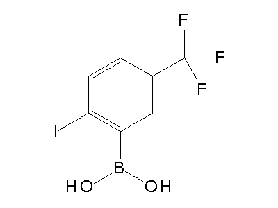 Chemical structure of 2-iodo-5-trifluoromethylphenylboronic acid
