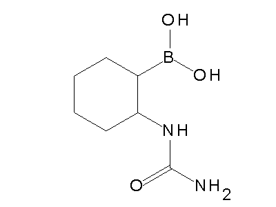 Chemical structure of (2-ureido-cyclohexyl)-boronic acid