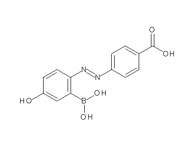 Chemical structure of 4-(2-dihydroxyboranyl-4-hydroxy-phenylazo)-benzoic acid