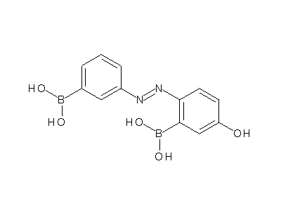 Chemical structure of 3-Dihydroxyboryl-4-(3-dihydroxyboryl-phenylazo)-phenol
