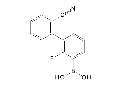 Chemical structure of 2'-cyano-2-fluorobiphenyl-3-boronic acid