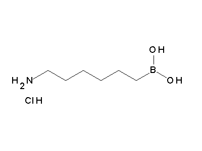 Chemical structure of 6-aminohexylboronic acid hydrochloride