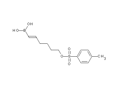 Chemical structure of 6-(tosyloxy)hex-1-enylboronic acid