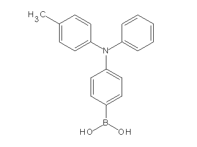 Chemical structure of 4-[phenyl(p-tolyl)amino]phenylboronic acid
