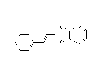 Chemical structure of (E)-2-(cyclohexen-1-yl)ethenylboronic acid catechol ester