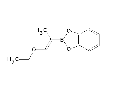 Chemical structure of 2-[(Z)-1-ethoxyprop-1-en-2-yl]-1,3,2-benzodioxaborole