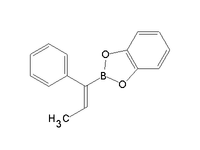 Chemical structure of 2-[(Z)-1-phenylprop-1-enyl]-1,3,2-benzodioxaborole