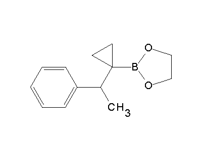 Chemical structure of 2-[1-(1-phenyl-ethyl)-cyclopropyl]-[1,3,2]dioxaborolane