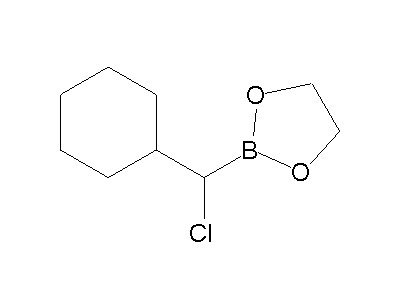 Chemical structure of 2-[chloro(cyclohexyl)methyl]-1,3,2-dioxaborolane