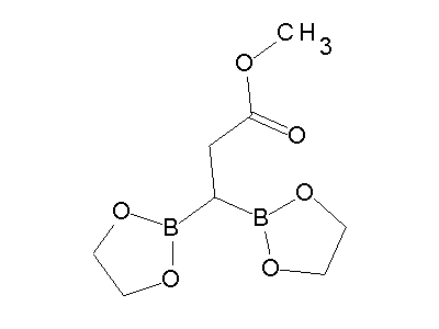 Chemical structure of Methyl-3,3-bis-(1,3,2-dioxaborol-2-yl)-propanoat