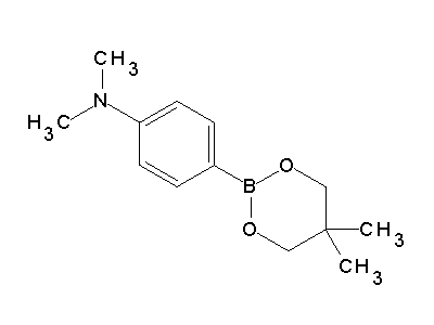 Chemical structure of p-(N,N-dimethylamino)phenylboronic acid neopentyl ester