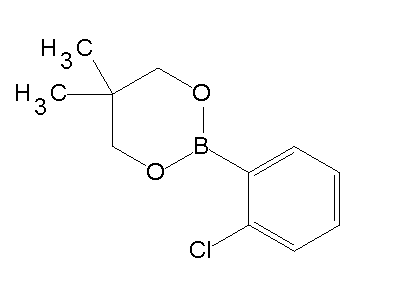 Chemical structure of 2-(2-chlorophenyl)-5,5-dimethyl-1,3,2-dioxaborinane