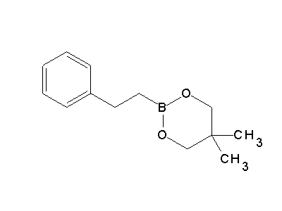 Chemical structure of 5,5-dimethyl-2-(2-phenylethyl)benzo-1,3,2-dioxaborinate
