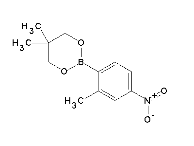 Chemical structure of 5,5-dimethyl-2-(2-methyl-4-nitrophenyl)-1,3,2-dioxaborinane