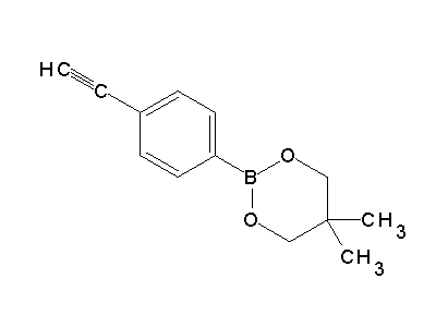 Chemical structure of 2,2-dimethylpropane-1,3-diyl 4-ethynylphenyl boronate