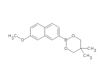 Chemical structure of 2-(7-methoxynaphthalen-2-yl)-5,5-dimethyl-1,3,2-dioxaborinane