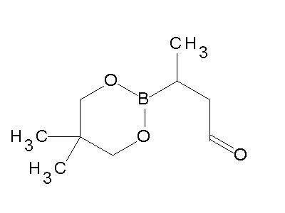 Chemical structure of 3-(5,5-dimethyl-1,3,2-dioxaborinan-2-yl)butanal