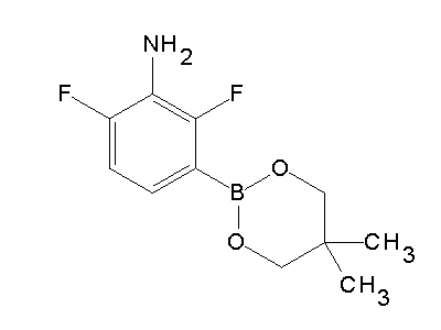 Chemical structure of 3-(5,5-dimethyl-1,3,2-dioxaborinan-2-yl)-2,6-difluoroaniline