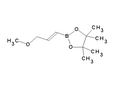 Chemical structure of (E)-3-methoxy-1-propenylboronic acid pinacol ester