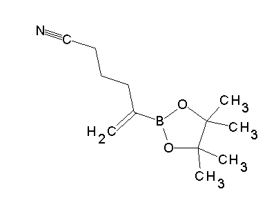 Chemical structure of 5-(4,4,5,5-tetramethyl-1,3,2-dioxaborolan-2-yl)-5-hexenenitrile