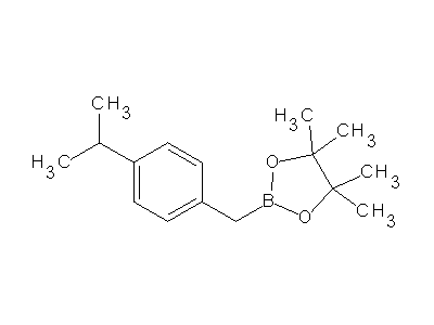 Chemical structure of 4,4,5,5-tetramethyl-2-[(4-propan-2-ylphenyl)methyl]-1,3,2-dioxaborolane