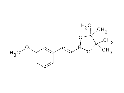 Chemical structure of 3-methoxyphenylvinyl boronic acid pinacol ester