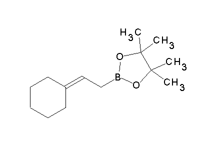 Chemical structure of 2-(2-cyclohexylideneethyl)-4,4,5,5-tetramethyl-1,3,2-dioxaborolane