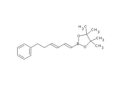 Chemical structure of 4,4,5,5-tetramethyl-2-[(1E,3E)-6-phenylhexa-1,3-dienyl]-1,3,2-dioxaborolane