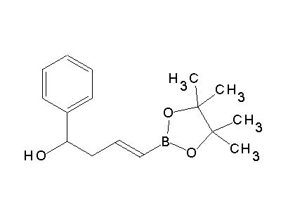 Chemical structure of (E)-1-phenyl-4-(4,4,5,5-tetramethyl-1,3,2-dioxaborolan-2-yl)but-3-en-1-ol