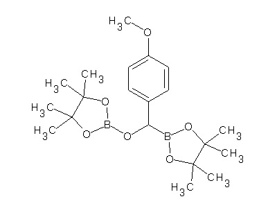 Chemical structure of alpha-[(pinacol)boroxy]-4-methoxybenzyl(pinacol)boronate