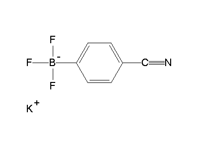 Chemical structure of potassium 4-cyanophenyltrifluoroborate